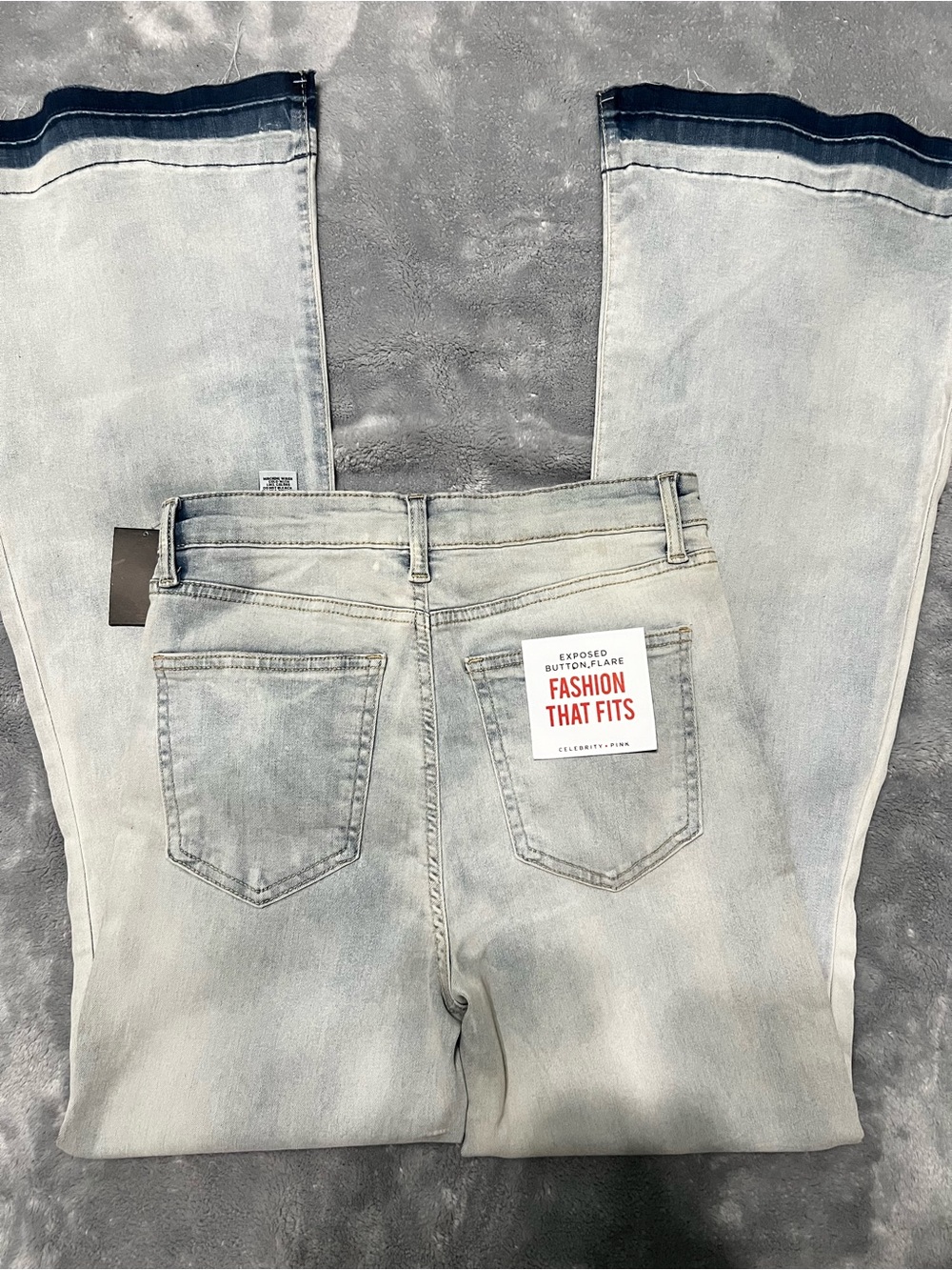 Light Washed Blue Flared Jeans - Picture 2 of 9